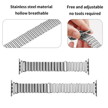 Chain Buckle Stainless Steel Watch Band For Apple Watch Ultra 49mm&Watch Ultra 2 49mm / Series 9&8&7 45mm / SE 3&SE 2&6&SE&5&4 44mm / 3&2&1 42mm (Rose Gold) by bashfashion