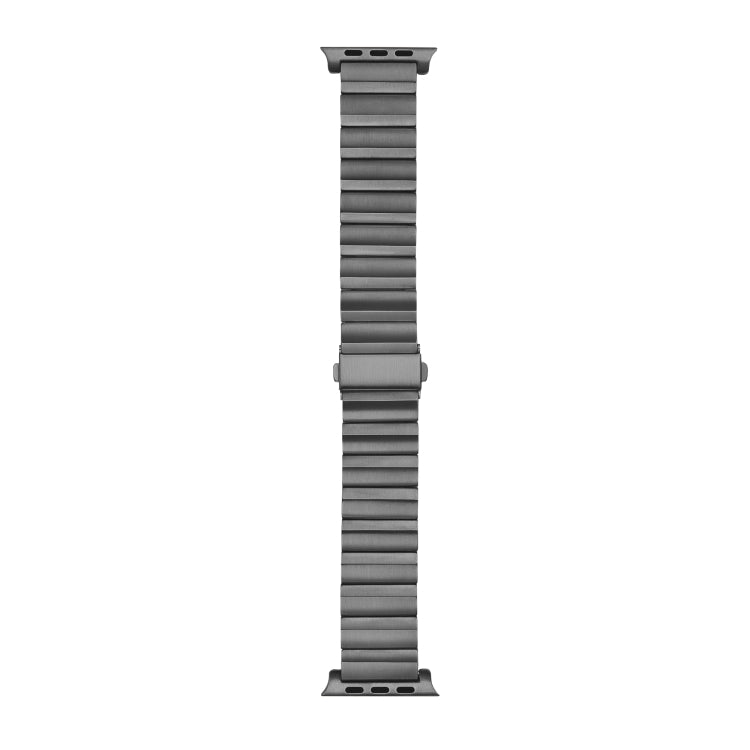 Flat Buckle Titanium Alloy Watch Band For Apple Watch Ultra 49mm&Watch Ultra 2 49mm / Series 9&8&7 45mm / SE 3&SE 2&6&SE&5&4 44mm / 3&2&1 42mm (Gray) by bashfashion