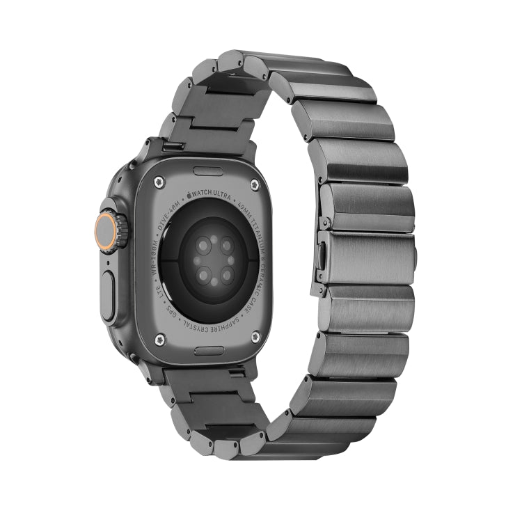 Flat Buckle Titanium Alloy Watch Band For Apple Watch Ultra 49mm&Watch Ultra 2 49mm / Series 9&8&7 45mm / SE 3&SE 2&6&SE&5&4 44mm / 3&2&1 42mm (Gray) by bashfashion