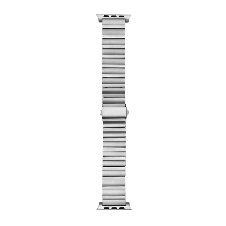 Flat Buckle Titanium Alloy Watch Band For Apple Watch Ultra 49mm&Watch Ultra 2 49mm / Series 9&8&7 45mm / SE 3&SE 2&6&SE&5&4 44mm / 3&2&1 42mm (Silver) by bashfashion