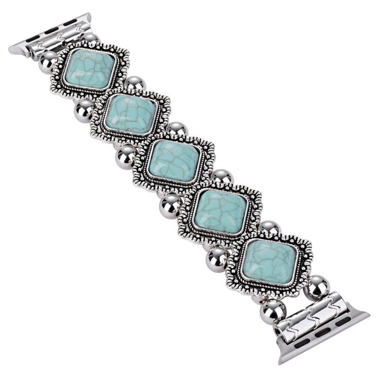 Retro Pine Stone Metal Watch Band For Apple Watch Ultra 49mm&Watch Ultra 2 49mm / Series 9&8&7 45mm / SE 3&SE 2&6&SE&5&4 44mm / 3&2&1 42mm (Green) by bashfashion