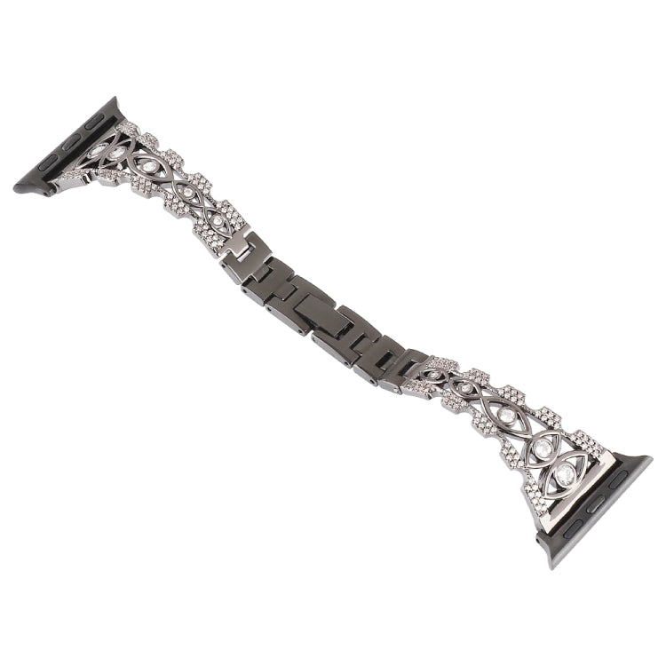 Copper Eye Metal Watch Band For Apple Watch Ultra 49mm&Watch Ultra 2 49mm / Series 9&8&7 45mm / SE 3&SE 2&6&SE&5&4 44mm / 3&2&1 42mm(Black) by bashfashion