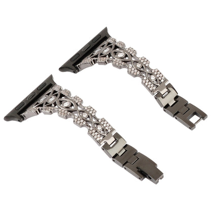 Copper Eye Metal Watch Band For Apple Watch Ultra 49mm&Watch Ultra 2 49mm / Series 9&8&7 45mm / SE 3&SE 2&6&SE&5&4 44mm / 3&2&1 42mm(Black) by bashfashion