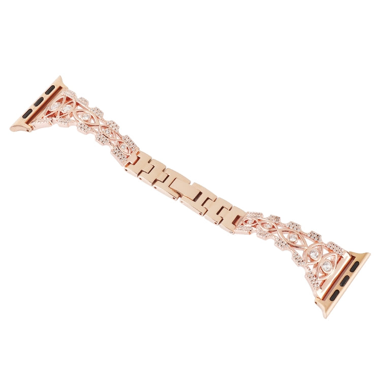 Copper Eye Metal Watch Band For Apple Watch Ultra 49mm&Watch Ultra 2 49mm / Series 9&8&7 45mm / SE 3&SE 2&6&SE&5&4 44mm / 3&2&1 42mm(Gold) by bashfashion