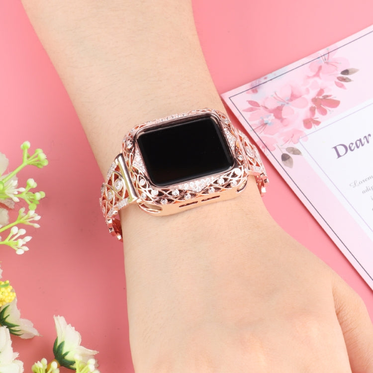 Copper Eye Metal Watch Band For Apple Watch Ultra 49mm&Watch Ultra 2 49mm / Series 9&8&7 45mm / SE 3&SE 2&6&SE&5&4 44mm / 3&2&1 42mm(Gold) by bashfashion
