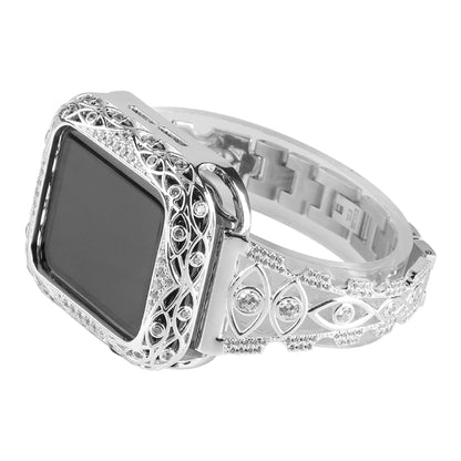 Copper Eye Metal Watch Band For Apple Watch Ultra 49mm&Watch Ultra 2 49mm / Series 9&8&7 45mm / SE 3&SE 2&6&SE&5&4 44mm / 3&2&1 42mm(Silver) by bashfashion