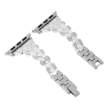 Copper Eye Metal Watch Band For Apple Watch Ultra 49mm&Watch Ultra 2 49mm / Series 9&8&7 45mm / SE 3&SE 2&6&SE&5&4 44mm / 3&2&1 42mm(Silver) by bashfashion
