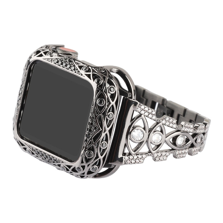 Copper Eye Metal Watch Band For Apple Watch Series 9&8&7 41mm / SE 3&SE 2&6&SE&5&4 40mm / 3&2&1 38mm(Black) by bashfashion