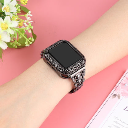Copper Eye Metal Watch Band For Apple Watch Series 9&8&7 41mm / SE 3&SE 2&6&SE&5&4 40mm / 3&2&1 38mm(Black) by bashfashion