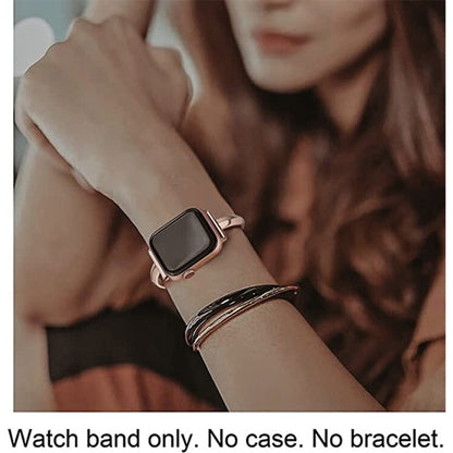 Stainless Steel Bracelet Watch Band For Apple Watch Ultra 49mm&Watch Ultra 2 49mm / Series 9&8&7 45mm / SE 3&SE 2&6&SE&5&4 44mm / 3&2&1 42mm(Rose Gold) by bashfashion