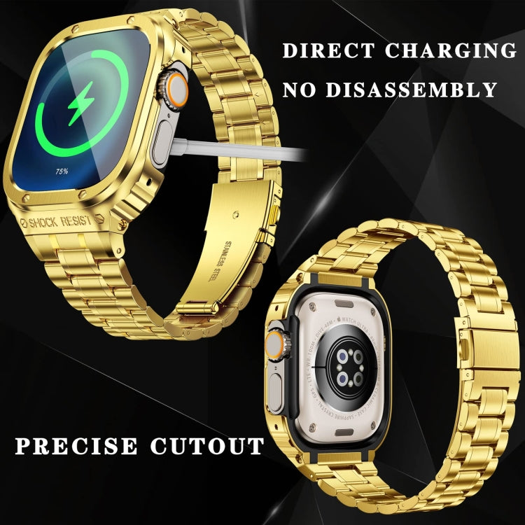Metal Integrated Watch Protective Case For Apple Watch Ultra 3 / 2 / 1 49mm(Gold) by bashfashion