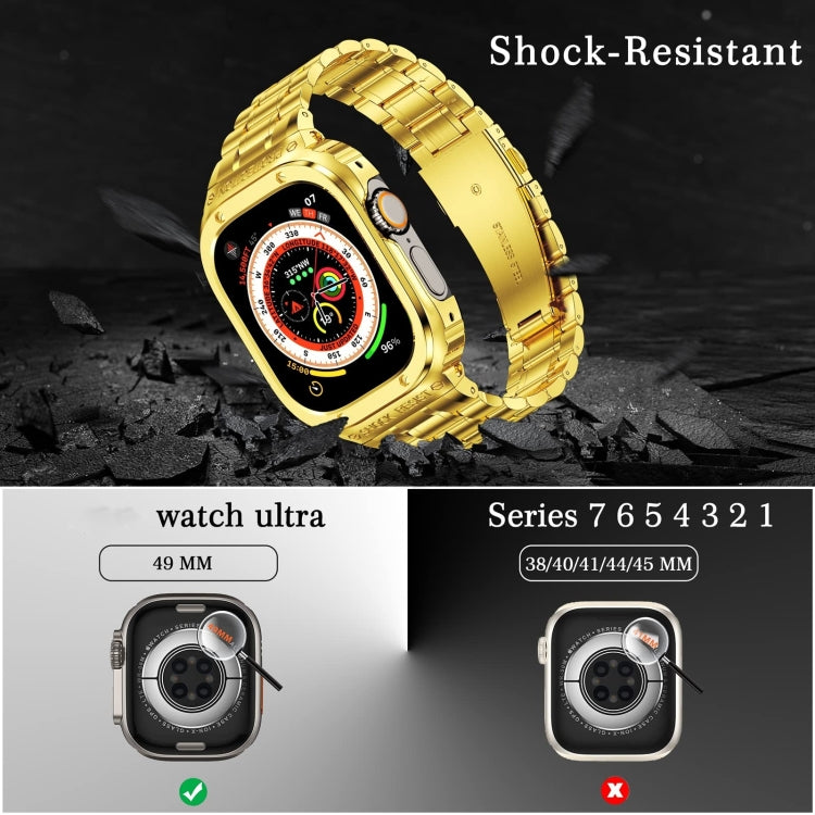 Metal Integrated Watch Protective Case For Apple Watch Series SE 2025&6&SE&5&4 44mm(Gold) by bashfashion