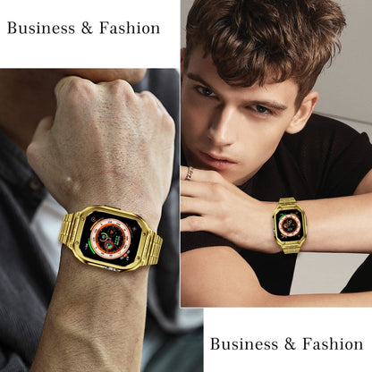 Metal Integrated Watch Protective Case For Apple Watch Series SE 2025&6&SE&5&4 44mm(Gold) by bashfashion