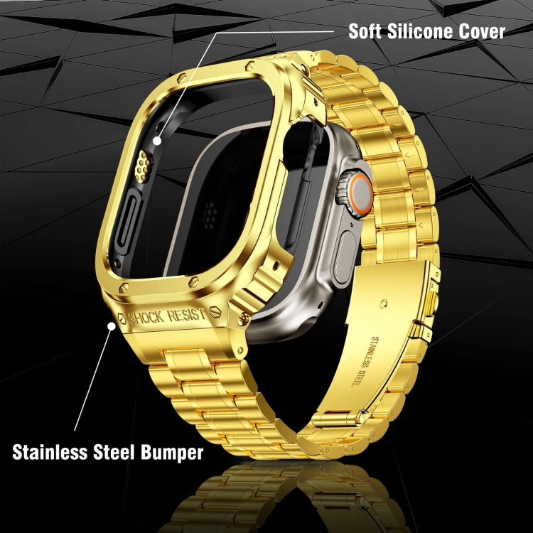 Metal Integrated Watch Protective Case For Apple Watch Series SE 2025&6&SE&5&4 44mm(Gold) by bashfashion