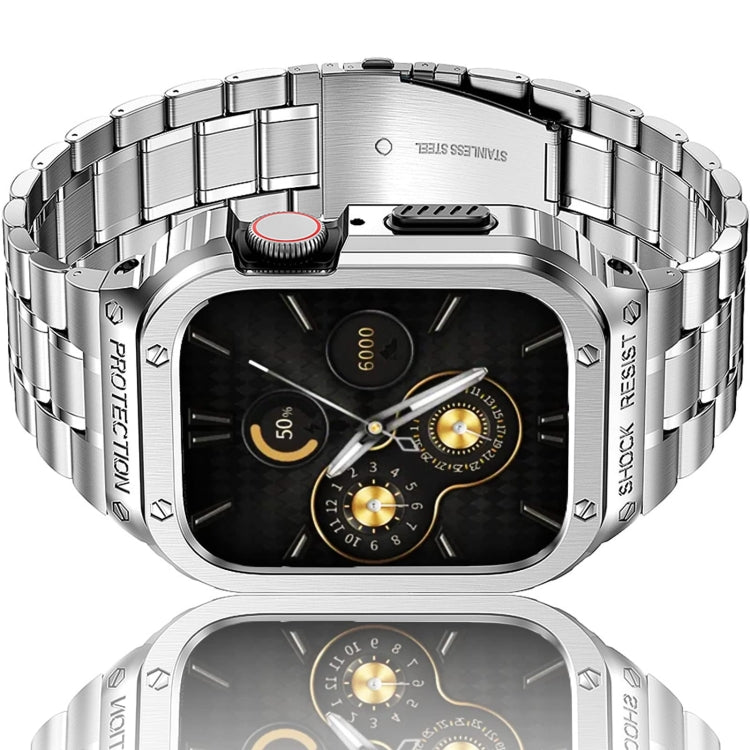 Metal Integrated Watch Protective Case For Apple Watch Series SE 2025&6&SE&5&4 44mm(Silver) by bashfashion