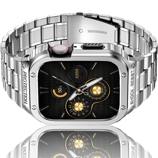 Metal Integrated Watch Protective Case For Apple Watch Series SE 2025&6&SE&5&4 44mm(Silver) by bashfashion