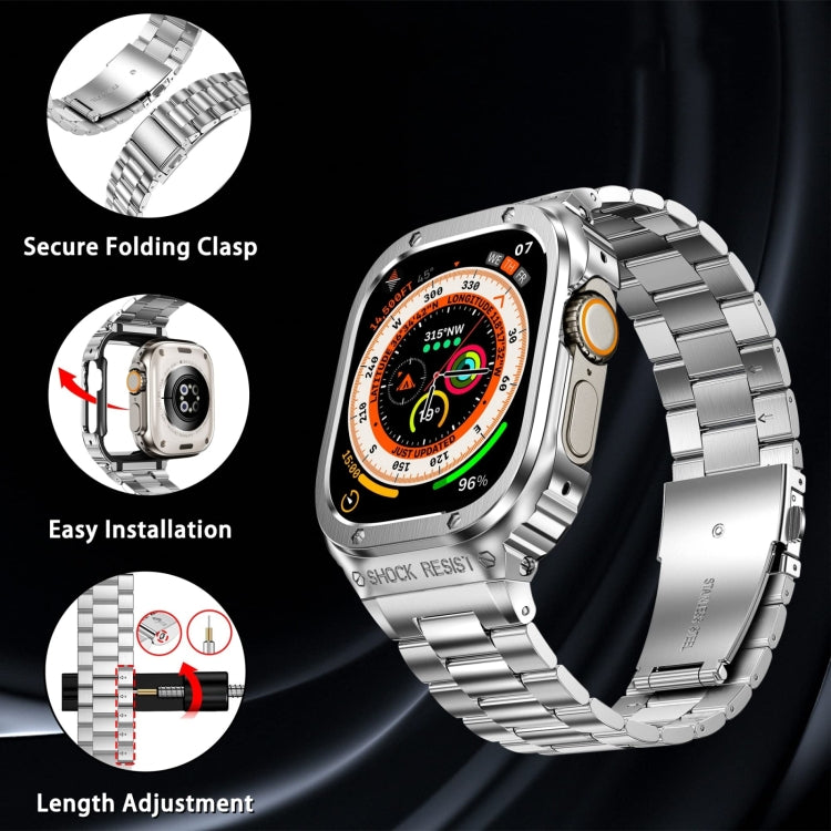 Metal Integrated Watch Protective Case For Apple Watch Series SE 2025&6&SE&5&4 44mm(Silver) by bashfashion