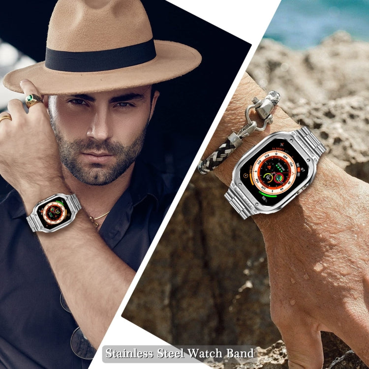 Metal Integrated Watch Protective Case For Apple Watch Series SE 2025&6&SE&5&4 44mm(Silver) by bashfashion