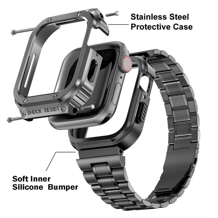 Metal Integrated Watch Protective Case For Apple Watch Series SE 2025&6&SE&5&4 44mm(Grey) by bashfashion