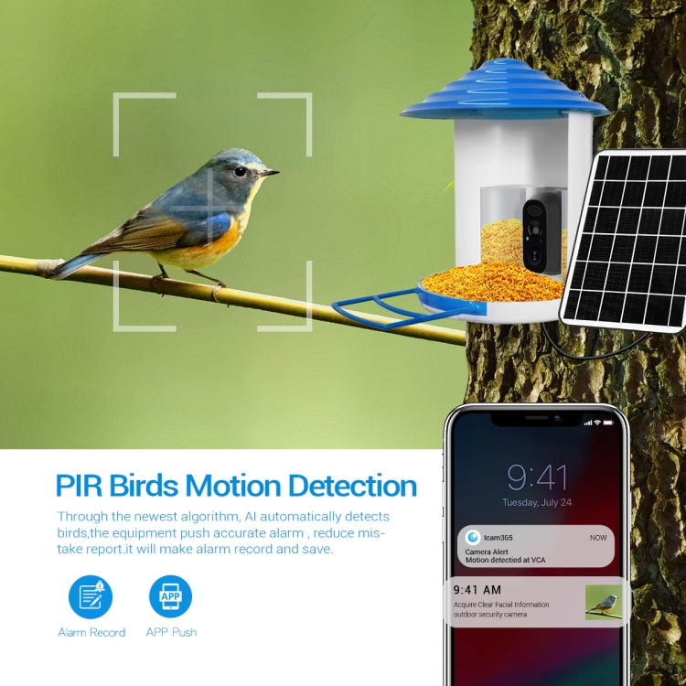 ESCAM PT389 IP66 Waterproof 2MP PIR Motion Detection Two-way Audio Night Vision WiFi Camera with AI Bird Recognition Bird Watching House by ESCAM
