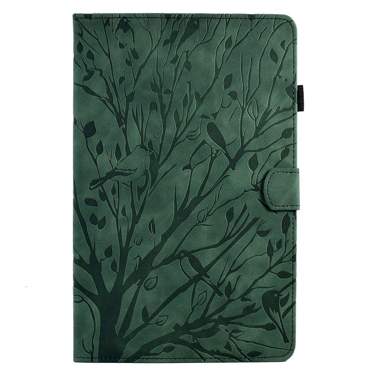 For Samsung Galaxy Tab A7 Lite Fortune Tree Pressure Flower PU Tablet Case(Green) by bashfashion