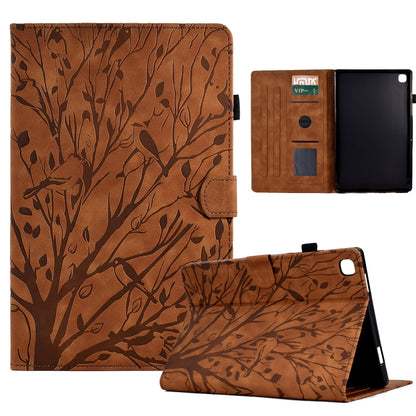 For Samsung Galaxy Tab A7 Lite Fortune Tree Pressure Flower PU Tablet Case (Brown) by bashfashion