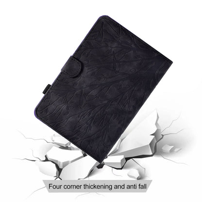 For Samsung Galaxy Tab A7 Lite Fortune Tree Pressure Flower PU Tablet Case(Black) by bashfashion