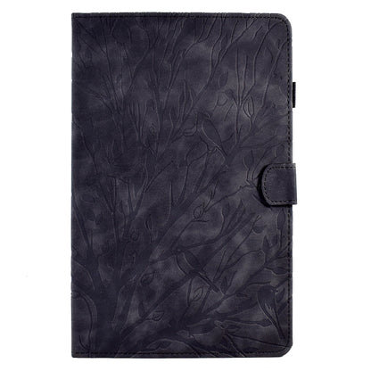 For Samsung Galaxy Tab A7 2020 Fortune Tree Pressure Flower PU Tablet Case with Wake-up / Sleep Function(Black) by bashfashion