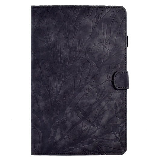 For Samsung Galaxy Tab A7 2020 Fortune Tree Pressure Flower PU Tablet Case with Wake-up / Sleep Function(Black) by bashfashion