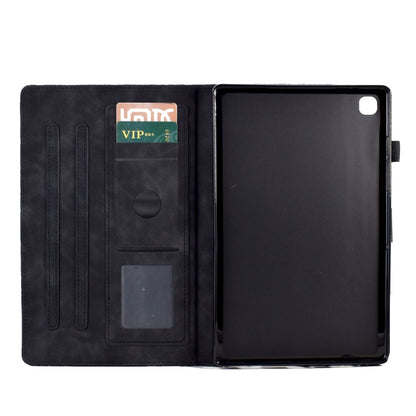 For Samsung Galaxy Tab A7 2020 Fortune Tree Pressure Flower PU Tablet Case with Wake-up / Sleep Function(Black) by bashfashion