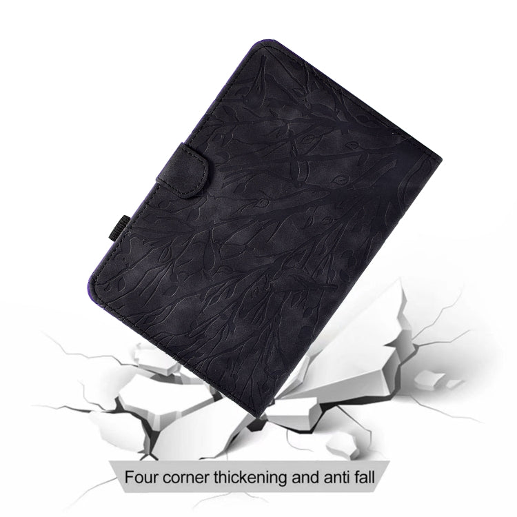 For Samsung Galaxy Tab A7 2020 Fortune Tree Pressure Flower PU Tablet Case with Wake-up / Sleep Function(Black) by bashfashion