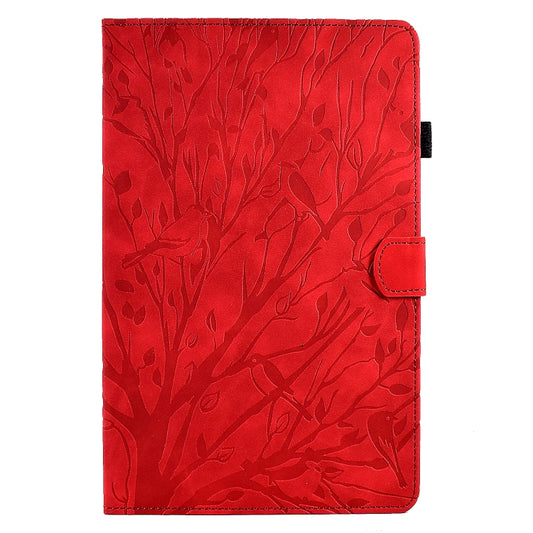 For Samsung Galaxy Tab A 10.1 2019 Fortune Tree Pressure Flower PU Tablet Case (Red) by bashfashion