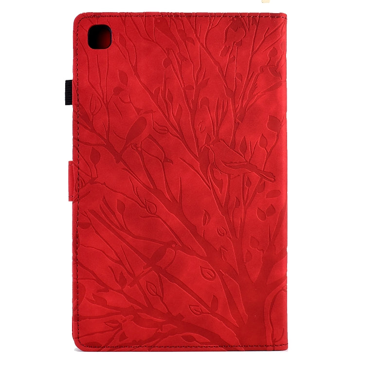 For Samsung Galaxy Tab A 10.1 2019 Fortune Tree Pressure Flower PU Tablet Case (Red) by bashfashion
