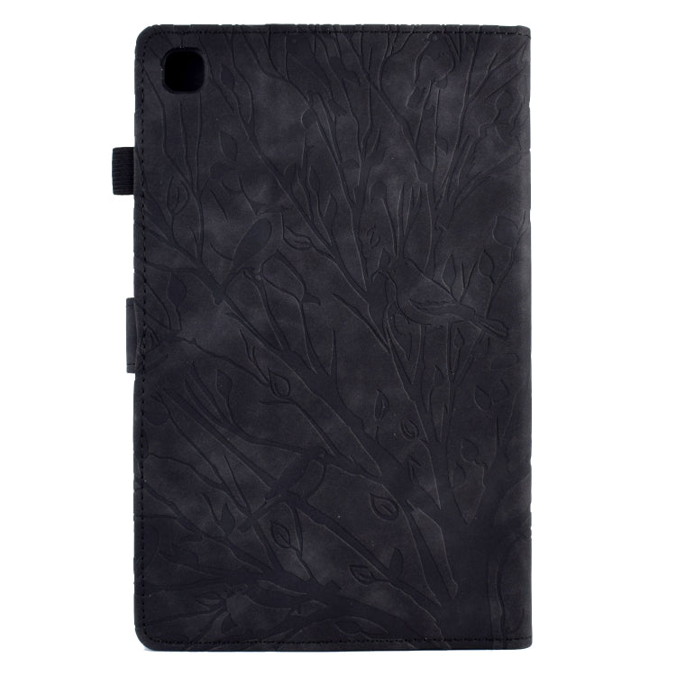 For Samsung Galaxy Tab A 10.1 2019 Fortune Tree Pressure Flower PU Tablet Case (Black) by bashfashion