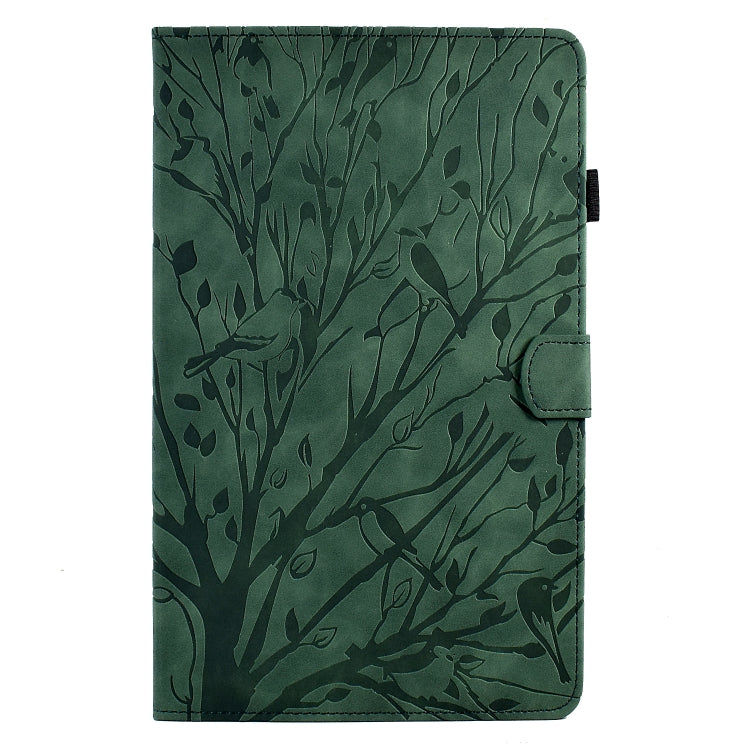 For Samsung Galaxy Tab A 10.1 2016 Fortune Tree Pressure Flower PU Tablet Case with Wake-up / Sleep Function(Green) by bashfashion