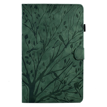 For Samsung Galaxy Tab A 10.1 2016 Fortune Tree Pressure Flower PU Tablet Case with Wake-up / Sleep Function(Green) by bashfashion