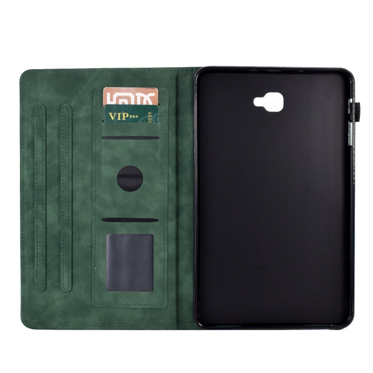 For Samsung Galaxy Tab A 10.1 2016 Fortune Tree Pressure Flower PU Tablet Case with Wake-up / Sleep Function(Green) by bashfashion
