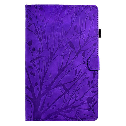 For Samsung Galaxy Tab A 10.1 2016 Fortune Tree Pressure Flower PU Tablet Case with Wake-up / Sleep Function(Purple) by bashfashion