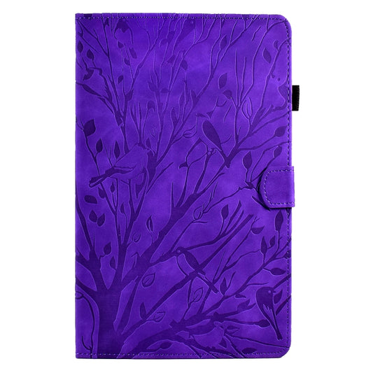 For Samsung Galaxy Tab A 10.1 2016 Fortune Tree Pressure Flower PU Tablet Case with Wake-up / Sleep Function(Purple) by bashfashion