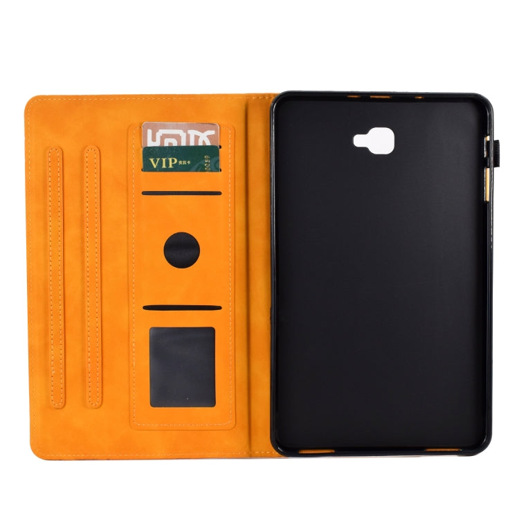 For Samsung Galaxy Tab A 10.1 2016 Fortune Tree Pressure Flower PU Tablet Case with Wake-up / Sleep Function(Khaki) by bashfashion