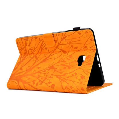 For Samsung Galaxy Tab A 10.1 2016 Fortune Tree Pressure Flower PU Tablet Case with Wake-up / Sleep Function(Khaki) by bashfashion