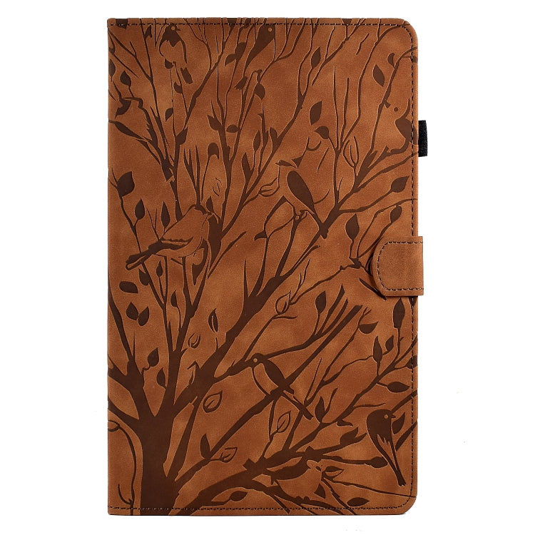 For Samsung Galaxy Tab A 10.1 2016 Fortune Tree Pressure Flower PU Tablet Case with Wake-up / Sleep Function(Brown) by bashfashion
