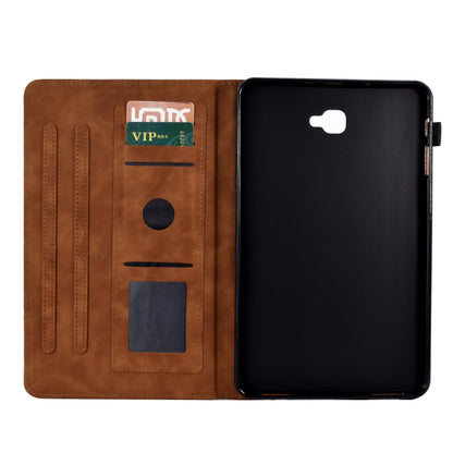 For Samsung Galaxy Tab A 10.1 2016 Fortune Tree Pressure Flower PU Tablet Case with Wake-up / Sleep Function(Brown) by bashfashion