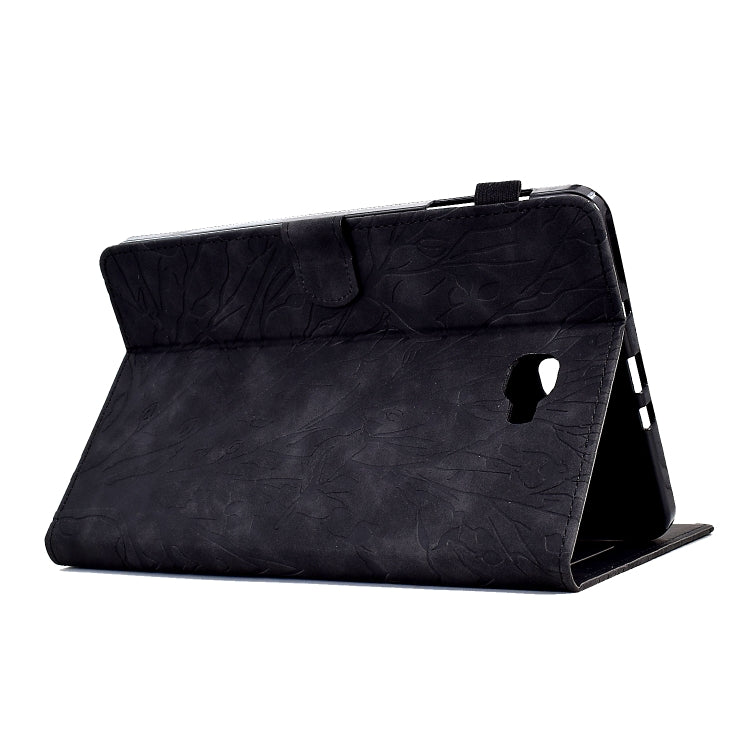 For Samsung Galaxy Tab A 10.1 2016 Fortune Tree Pressure Flower PU Tablet Case with Wake-up / Sleep Function(Black) by bashfashion