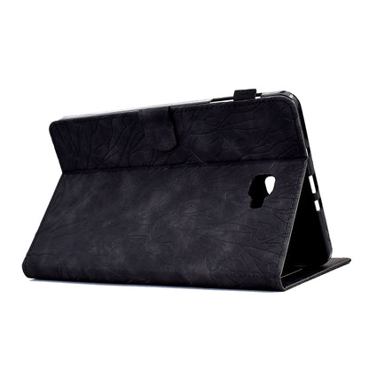 For Samsung Galaxy Tab A 10.1 2016 Fortune Tree Pressure Flower PU Tablet Case with Wake-up / Sleep Function(Black) by bashfashion
