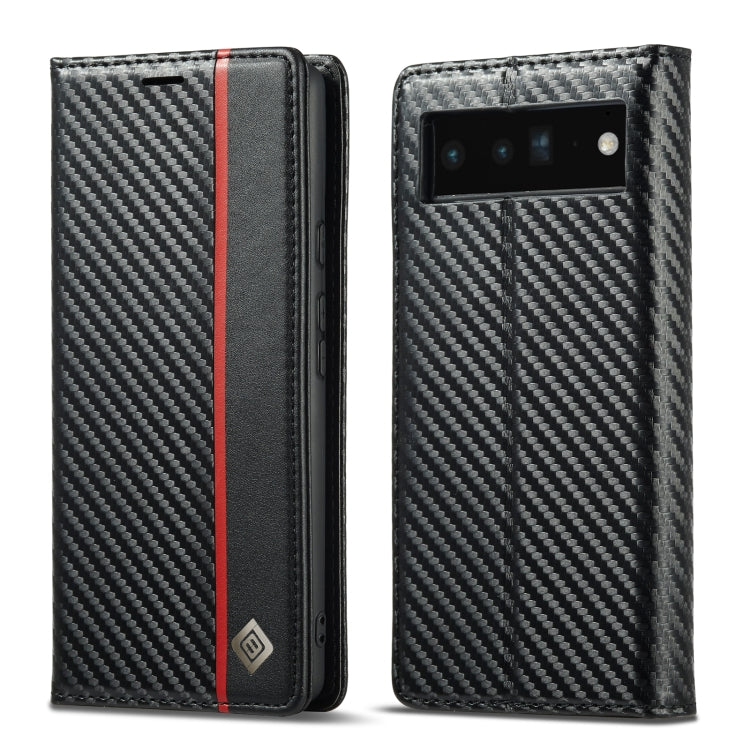 For Google Pixel 7a LC.IMEEKE Carbon Fiber Leather Phone Case(Vertical Black) by LC.IMEEKE