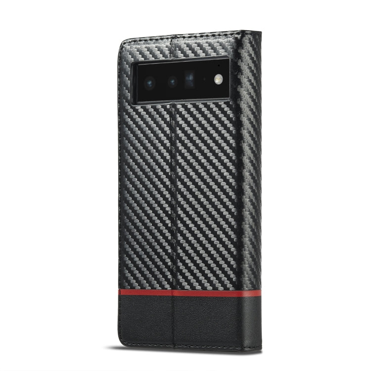 For Google Pixel 7a LC.IMEEKE Carbon Fiber Leather Phone Case(Horizontal Black) by LC.IMEEKE