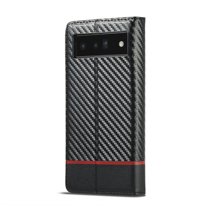 For Google Pixel 7a LC.IMEEKE Carbon Fiber Leather Phone Case(Horizontal Black) by LC.IMEEKE