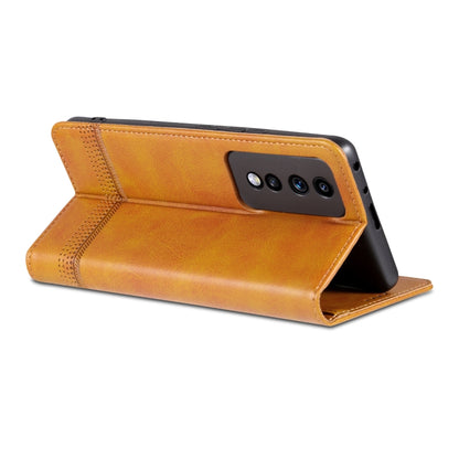 For Honor 80 GT AZNS Magnetic Calf Texture Flip Leather Phone Case(Light Brown) by AZNS