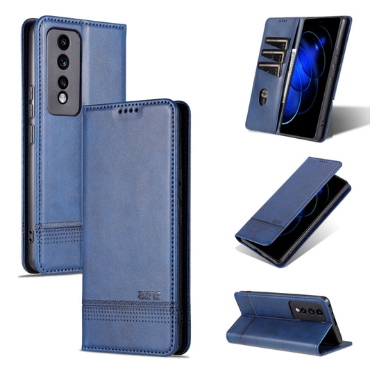 For Honor 80 GT AZNS Magnetic Calf Texture Flip Leather Phone Case(Dark Blue) by AZNS